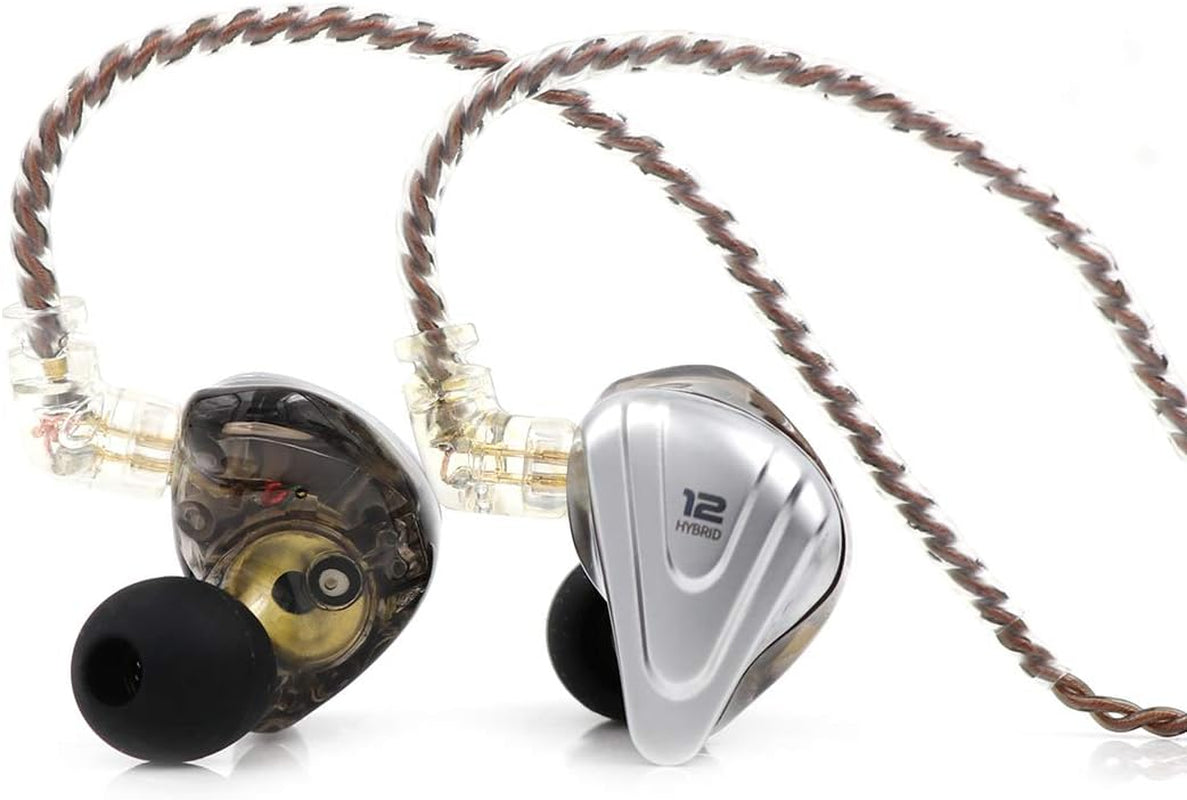 KZ ZSX 5BA+1DD 6 Driver Hybrid In-Ear Hifi Earphones with Zinc Alloy Faceplate, 0.75Mm 2 Pin Detachable Cable for Audiophile Musician (With Mic, Black)
