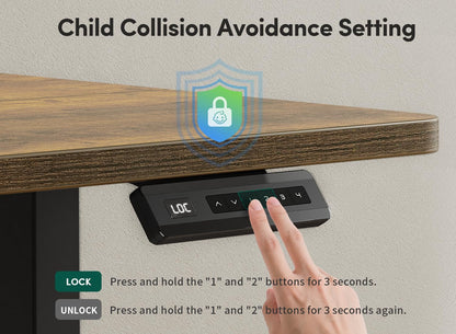 Height Adjustable Electric Standing Desk with Double Drawer, 48 X 24 Inch Stand up Table with Storage Shelf, Sit Stand Desk with Splice Board, Black Frame/Black Top